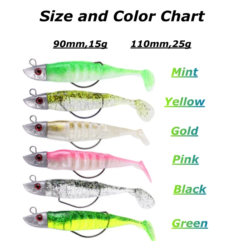 Señuelo Jigging cabeza plomada 15-25g – Cola en T lubina