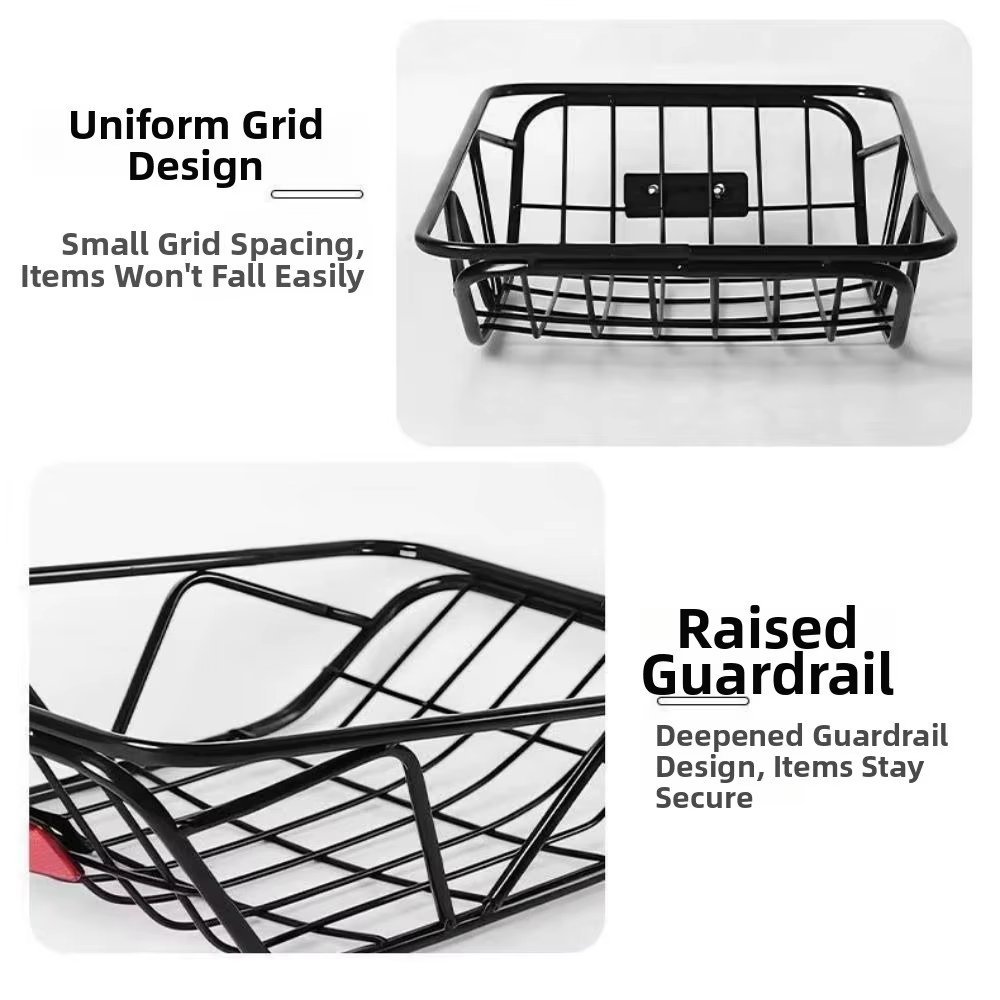 Cesta delantera universal para bicicleta de acero al carbono resistente