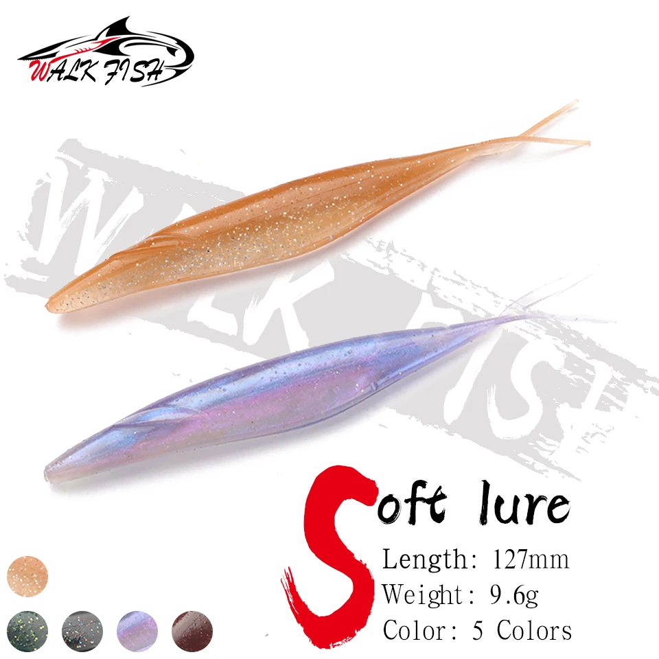 Señuelo de silicona Walk Fish con cola bifurcada PVC para lucio - imagen 2