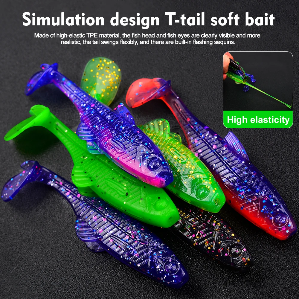 Señuelo de silicona Sunlure con forma pez T biomimético - imagen 3
