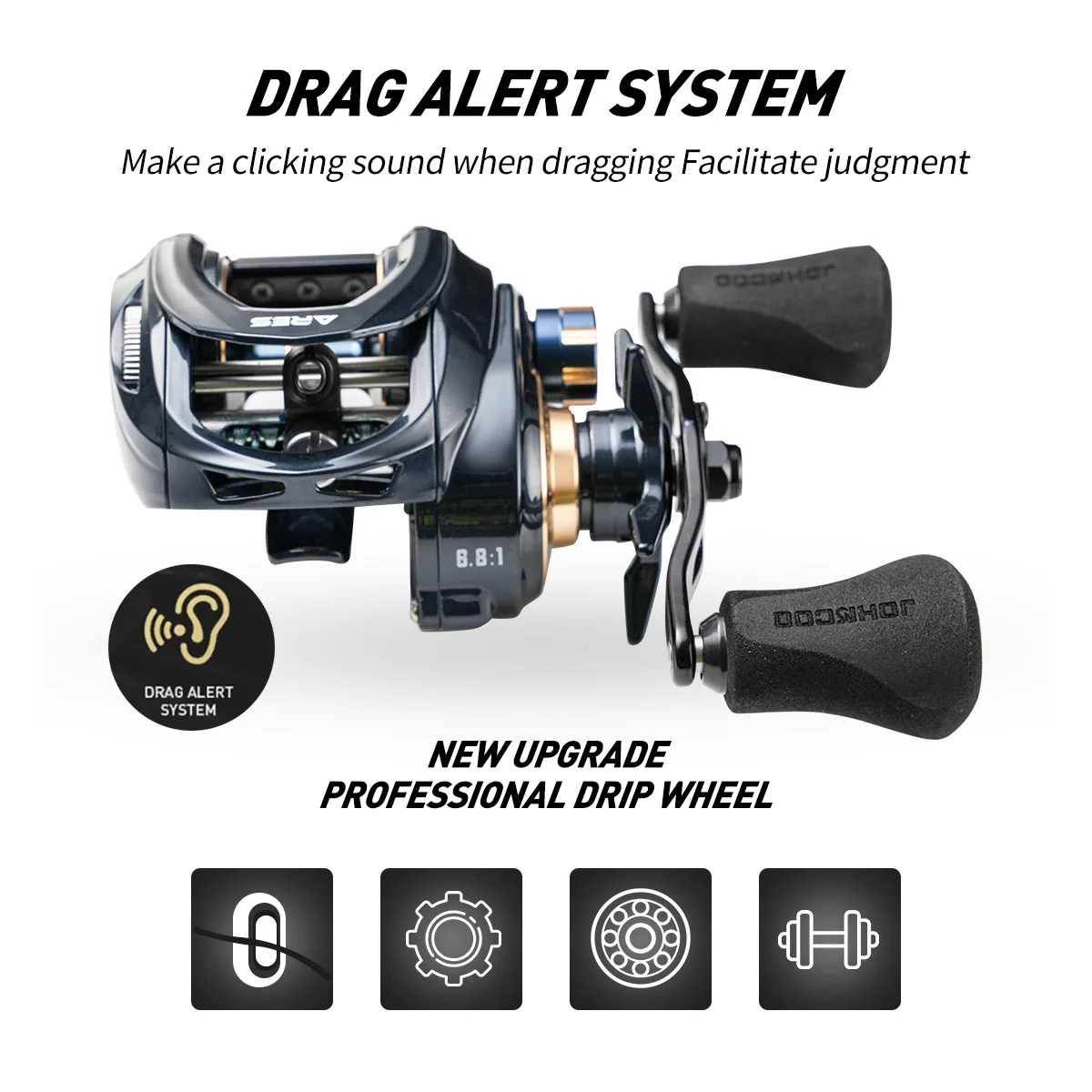 Carrete Baitcasting 15kg metal – 8+1 rodamientos multiterreno - imagen 2