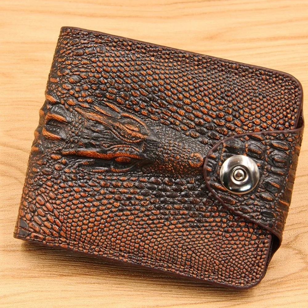 Cartera corta de piel sintética efecto cocodrilo con cremallera - imagen 5