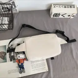 Bandolera de nylon unisex negro y blanco, gran capacidad multifuncional