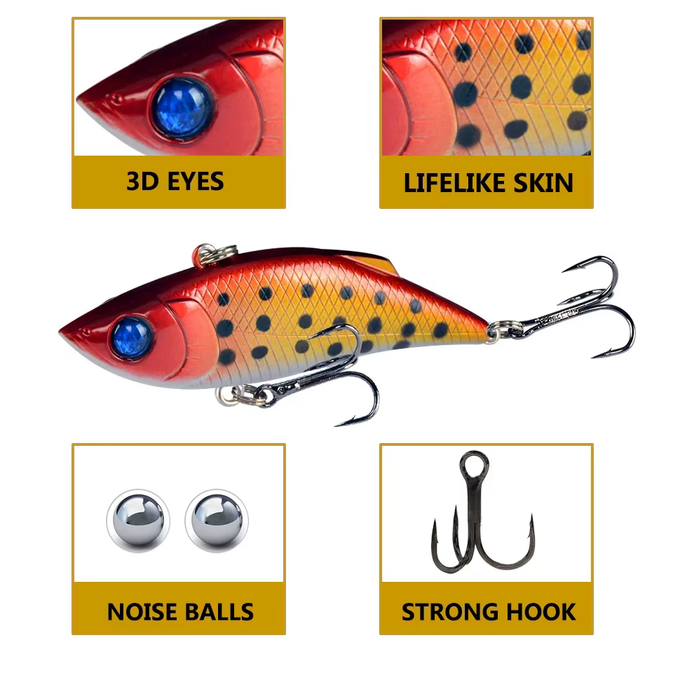Señuelo VIB sonoro de hundimiento lento para pesca en hielo - imagen 4