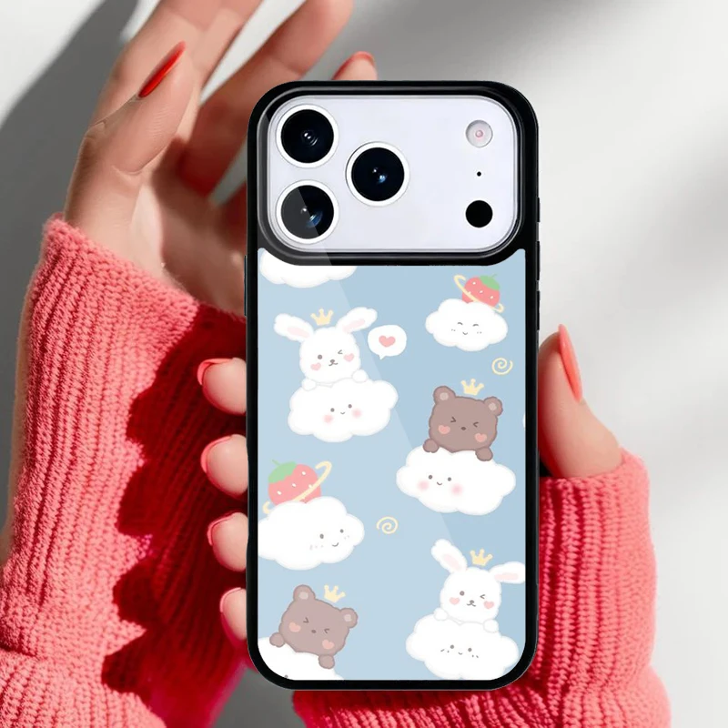 Funda vista frontal con conejo y oso