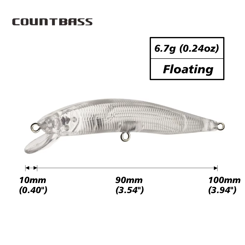 Wobbler Countbass flotante 90mm – Pez artificial blanco - imagen 2