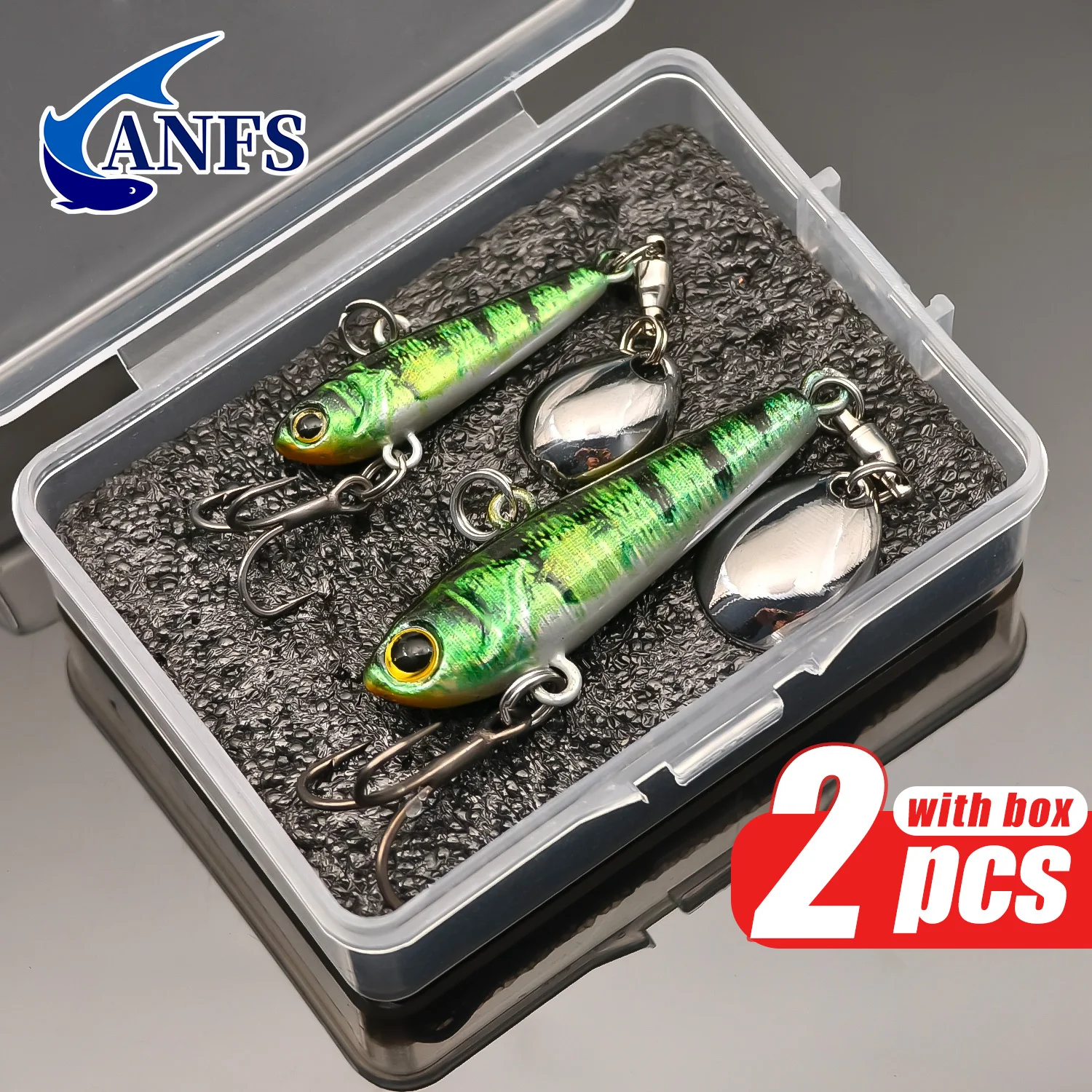ANFS señuelos VIB tipo cuchara giratoria para lubina y trucha - imagen 4
