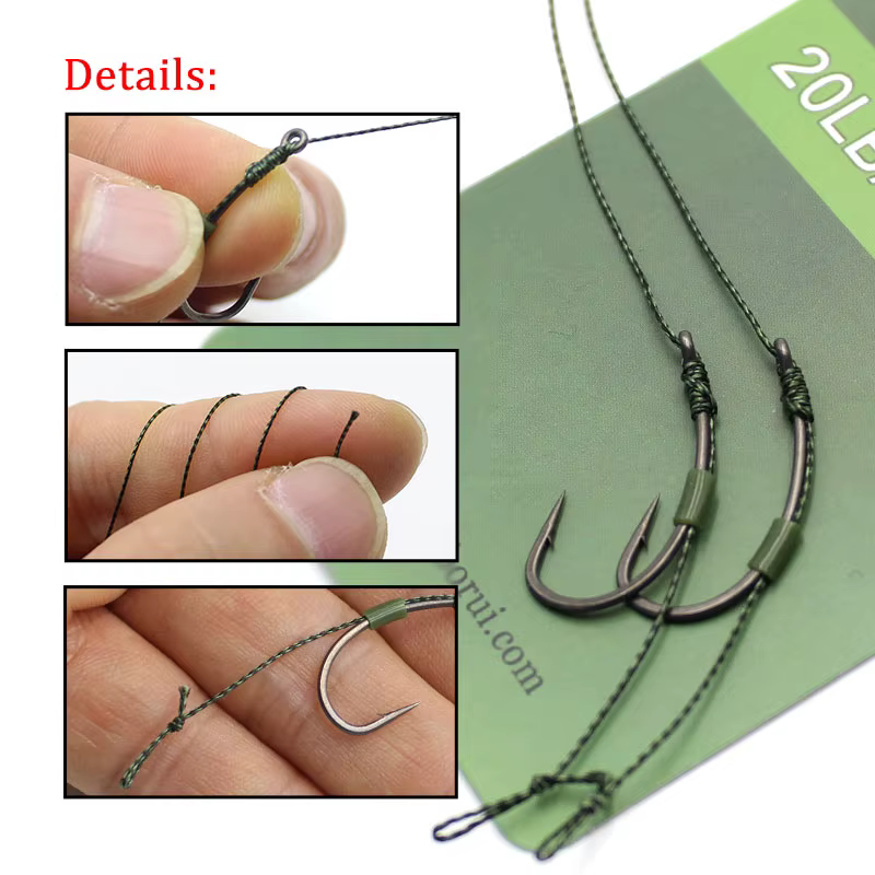 Hooklink trenzado Carpa 25LB – Bajo de línea de 20 metros - imagen 5