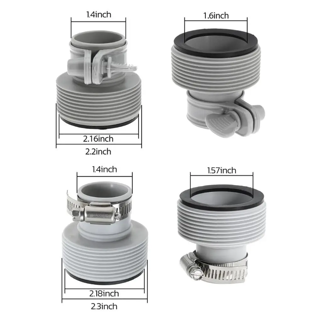 Adaptador de manguera Tipo B goma y metal para bomba filtro - imagen 5