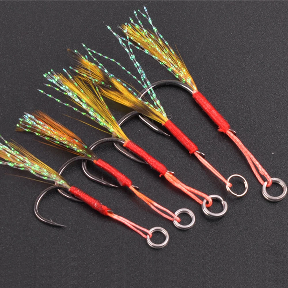Anzuelos de ayuda para jigging en agua salada con anillos divididos - imagen 3