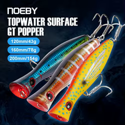 NOEBY Señuelos Popper para Pesca de Superficie en Agua Salada