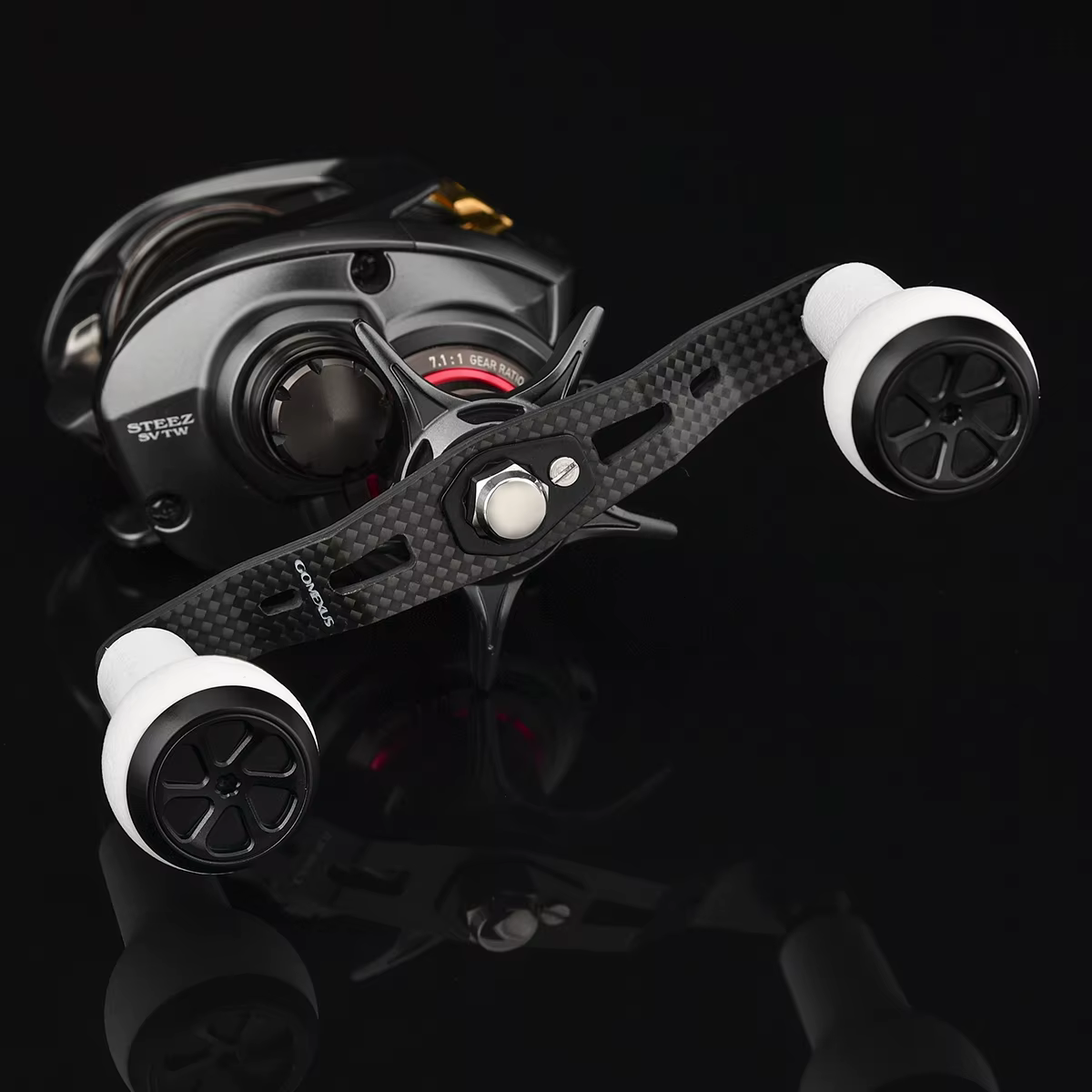 GOMEXUS Mango Eléctrico de Carbono para Carrete Baitcaster 105mm