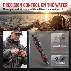 Soporte para carrete de pesca hierro ajustable con clip y goma