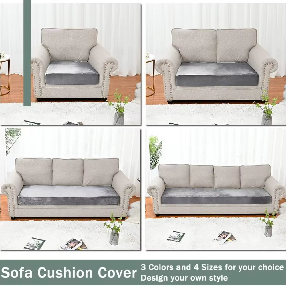 Fundas elásticas de terciopelo para cojines de sofa - Antideslizantes