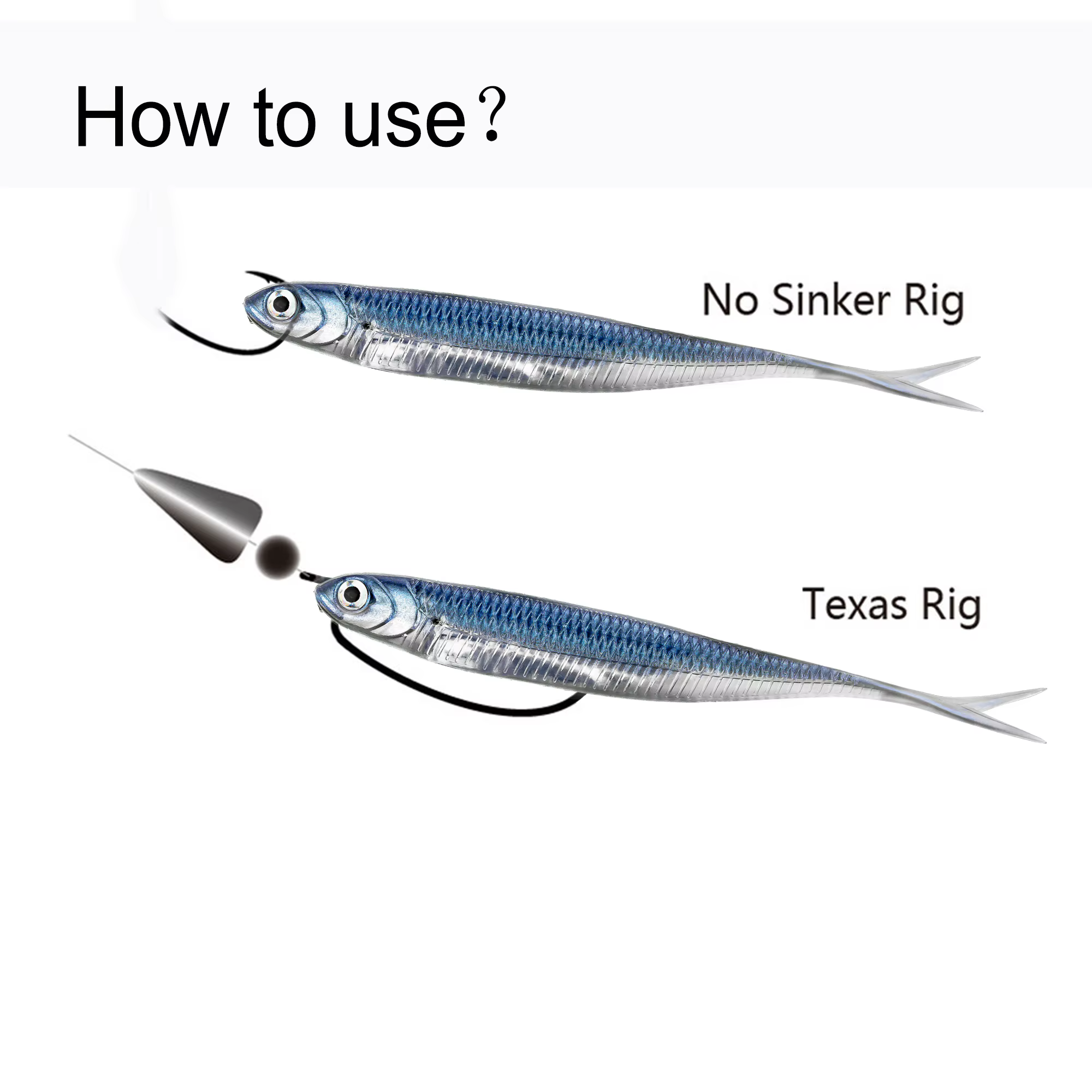 Kit Texas Rig: Anzuelos, Vinilo 75mm y Peso Bala para Lubina - imagen 3