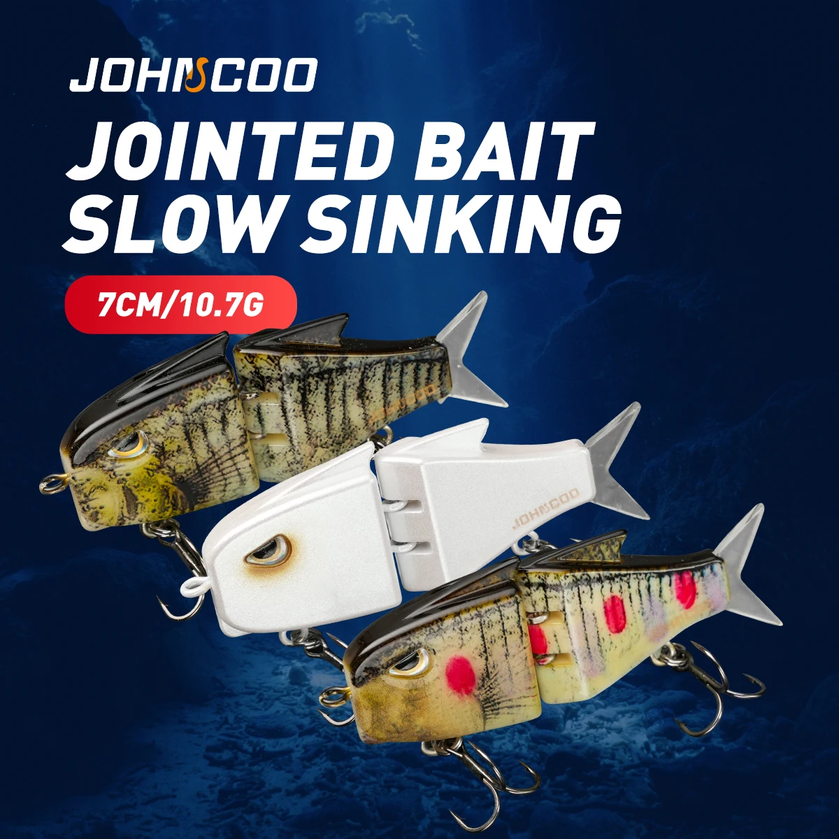 Johncoo Señuelo articulado natación – Perca, lubina y lucio - imagen 5