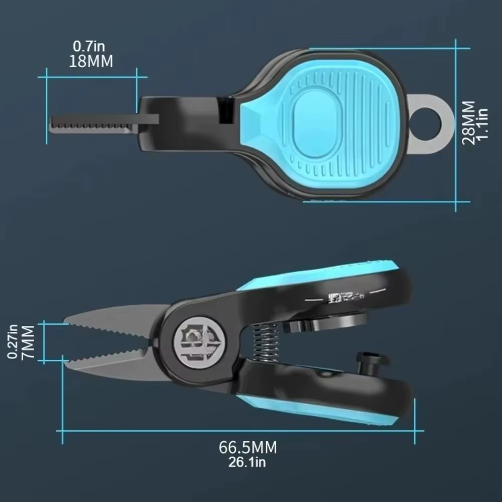 Tijeras de pesca telescópicas con hoja dentada de acero inoxidable - imagen 5
