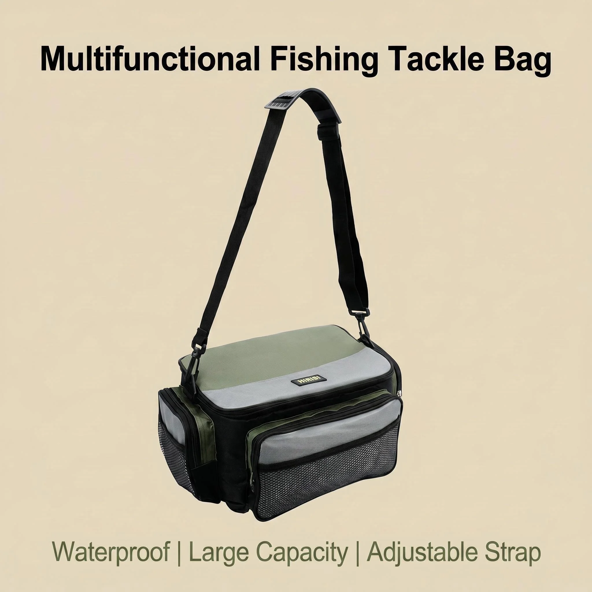 Bolsa de pesca impermeable HIRISI Oxford para carretes y accesorios