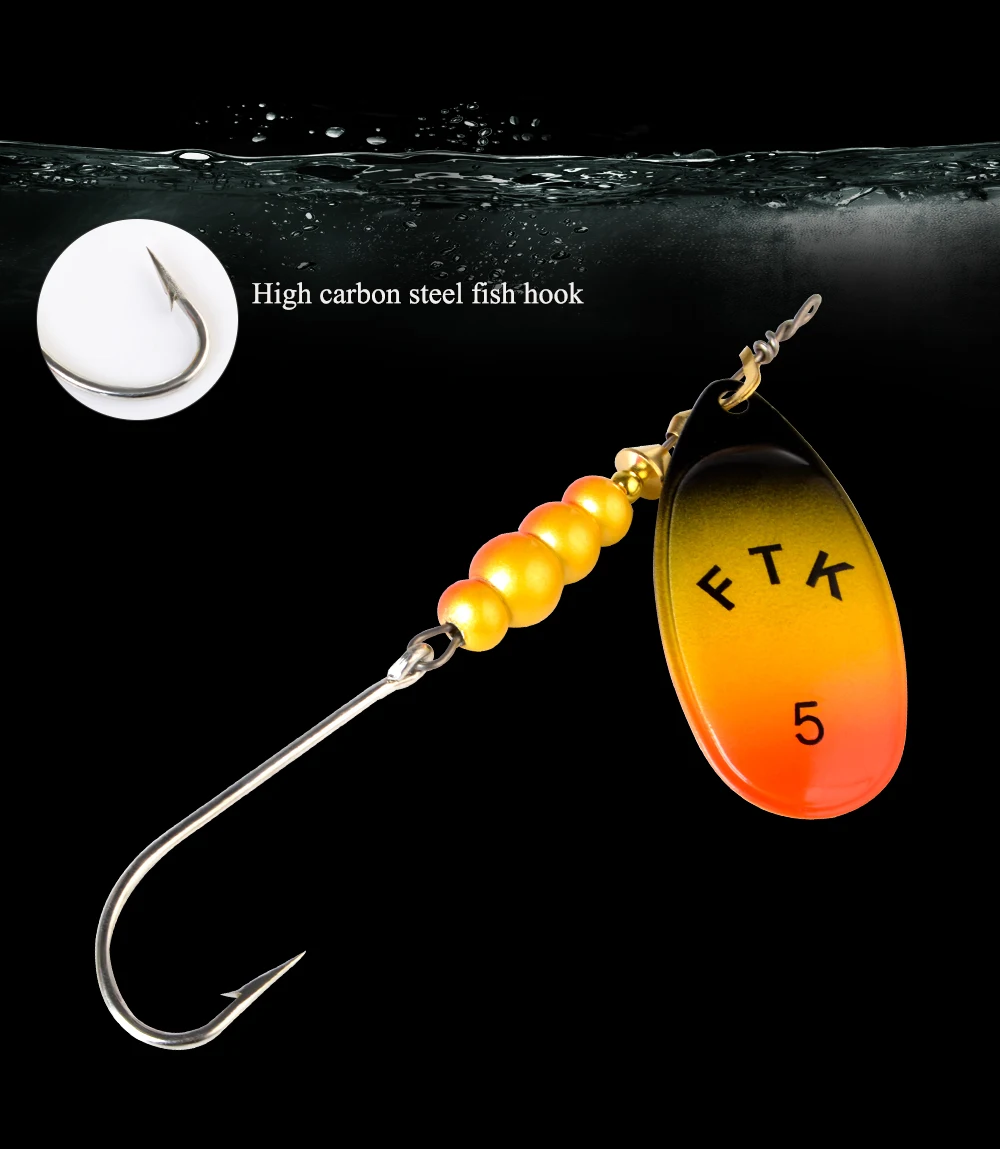 Cuchara spinner FTK para trucha en acción