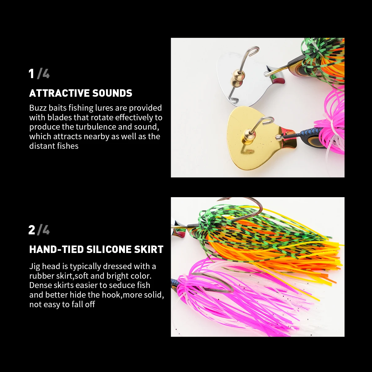 Spinnerbait Big Blade metálico – Señuelo para lucio y black bass - imagen 2