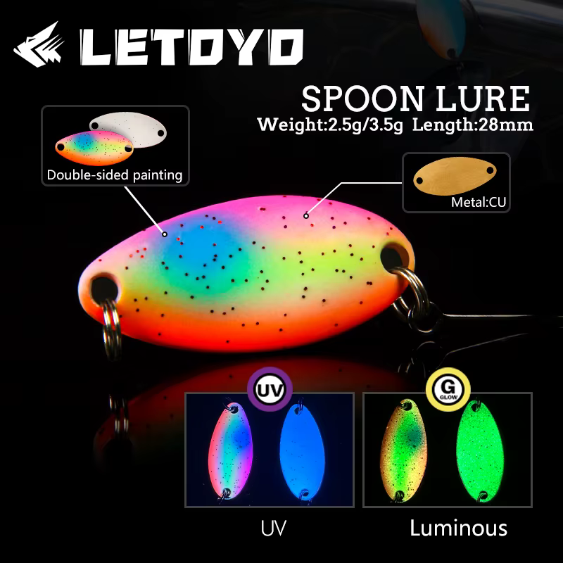 Spinner LETOYO UV doble paint 3,5g – Cuchara para trucha - imagen 4