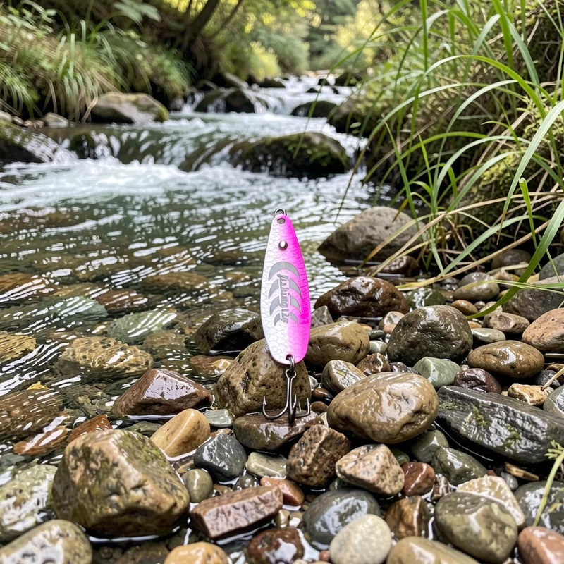 Señuelo con escamas y anzuelo triple para lubina y trucha en agua dulce