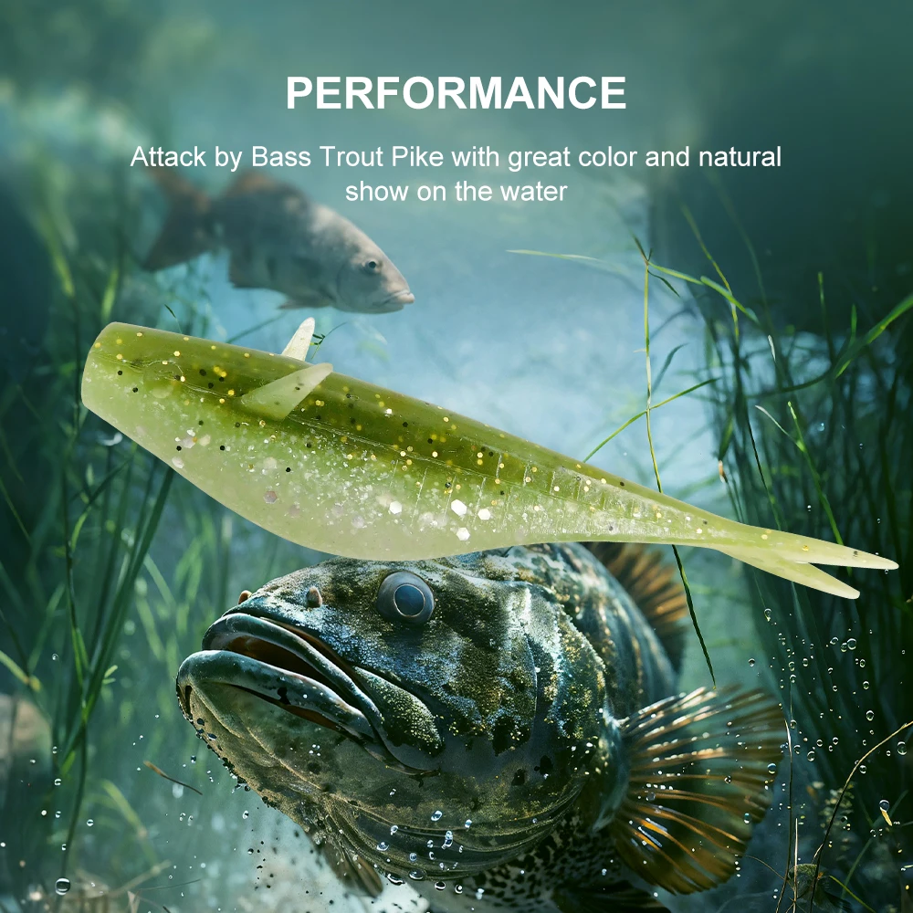 ESFISHING Vertical Shad – Señuelo de vinilo para trucha y lucio - imagen 5