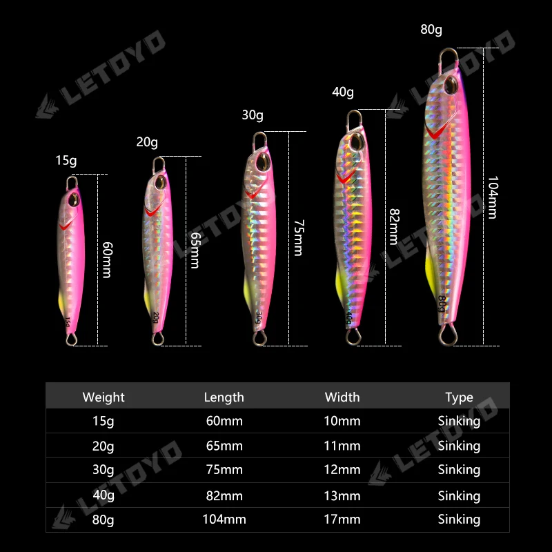LETOYO señuelo luminoso metal para pesca en mar y atún, barco - imagen 3