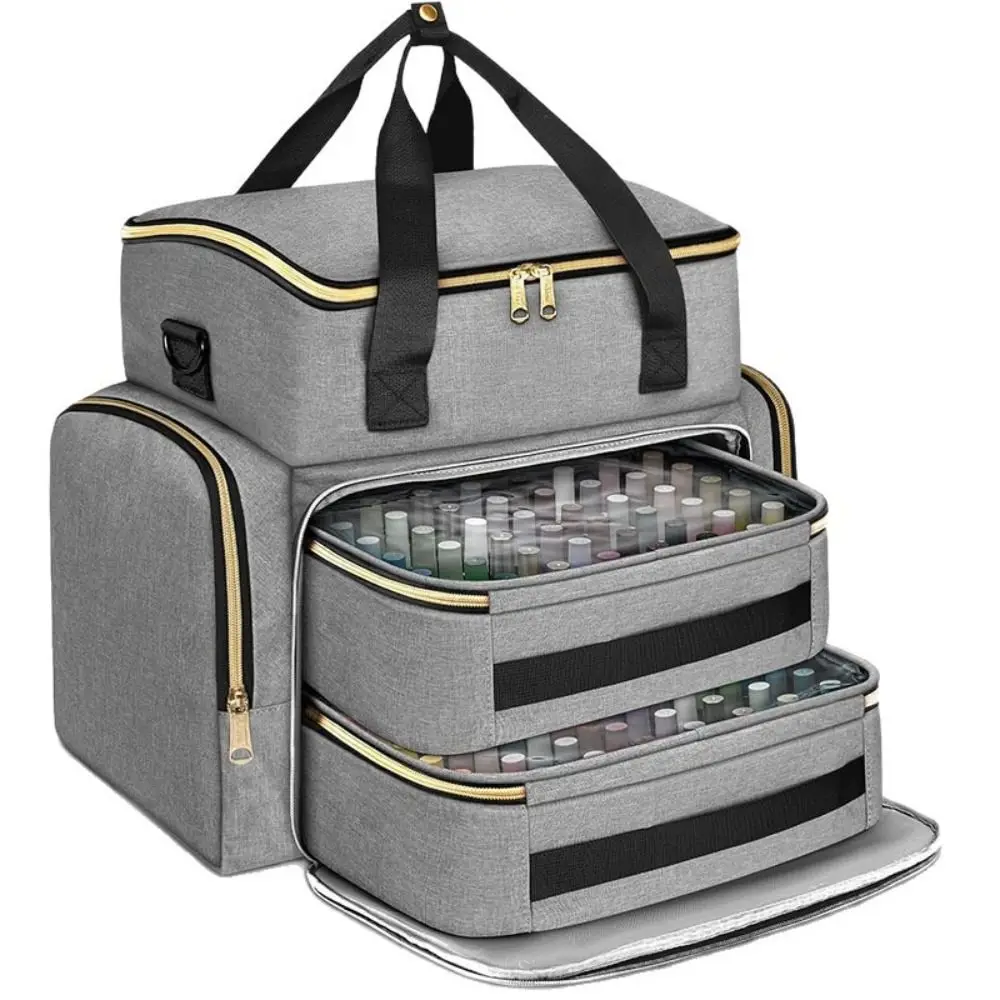 Bolsa organizadora de esmalte con correa hombro y compartimentos