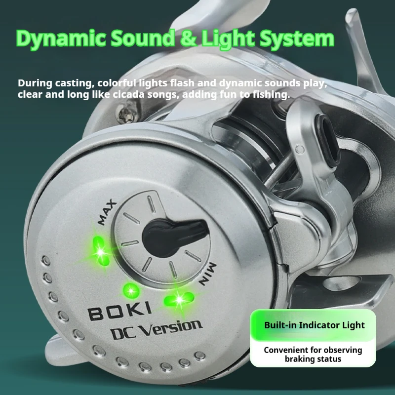 Carrete baitcaster BOKI DC Round con freno electrónico antióxido - imagen 2