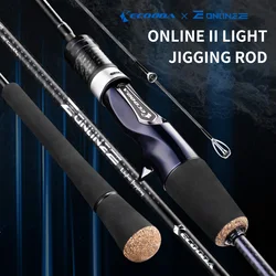 Caña de jigging ligera Ecooda Online II, blank sólido reforzado