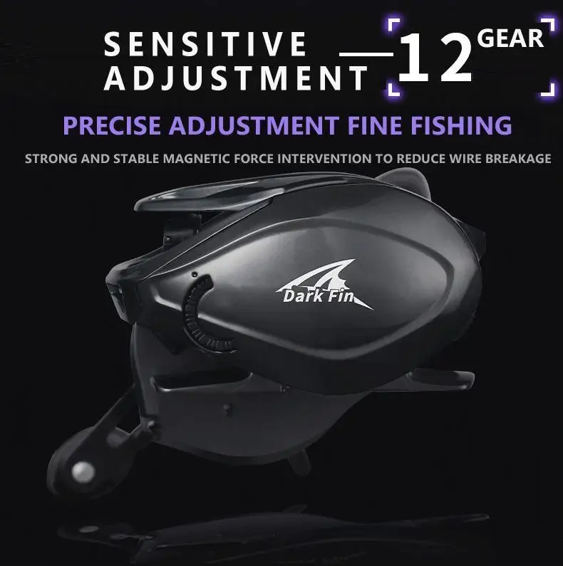 Carrete de pesca Mavllos Lightning Casting visto de perfil
