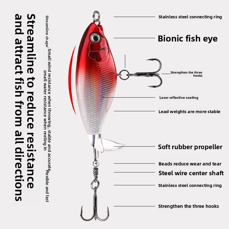 Señuelo de pesca con cola giratoria, patrón realista y nado natural - imagen 5