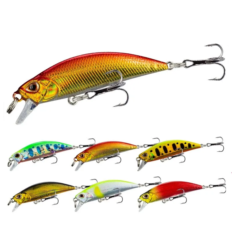 Jerkbait Minnow de ojos 3D con anzuelos triples para lubina y trucha - imagen 5