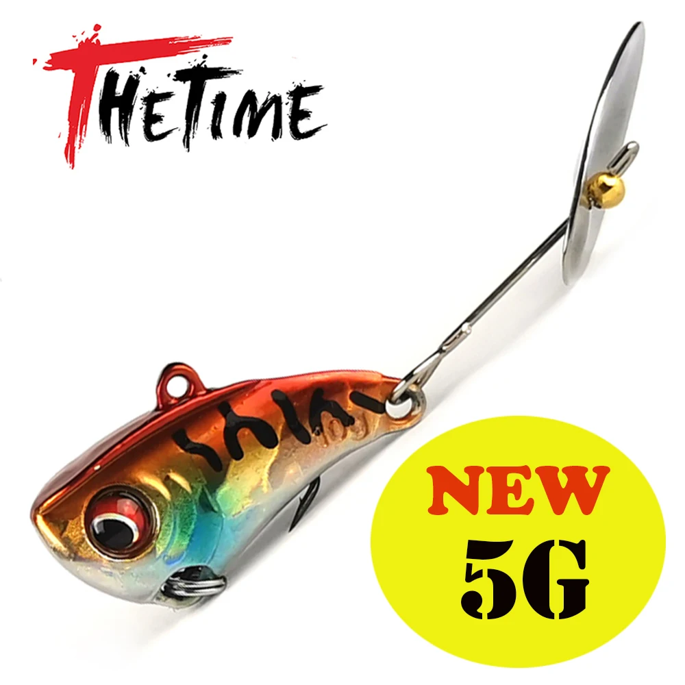 Thetime MCE27 Mini cebo VIB metal con spinner giratorio y cola cigarra