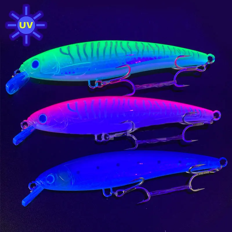 Jerkbait UV flotante para agua salada, lanzamiento largo - imagen 4