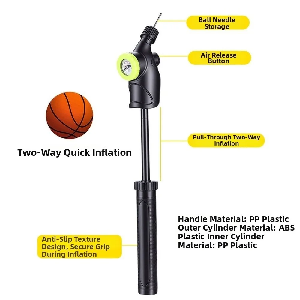 Bomba de aire manual resistente con varilla empuje para baloncesto - imagen 4