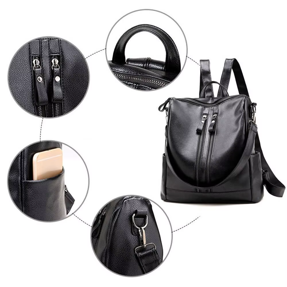 Mochila de Piel Sintética Casual de Gran Capacidad - imagen 3