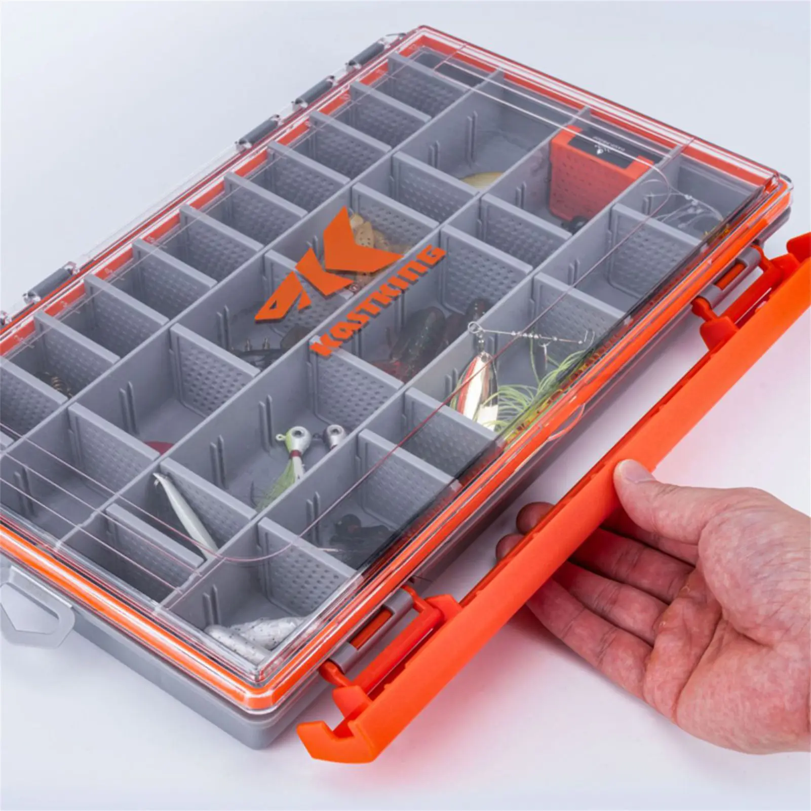 Organizador impermeable de señuelos con compartimentos ajustables - imagen 2