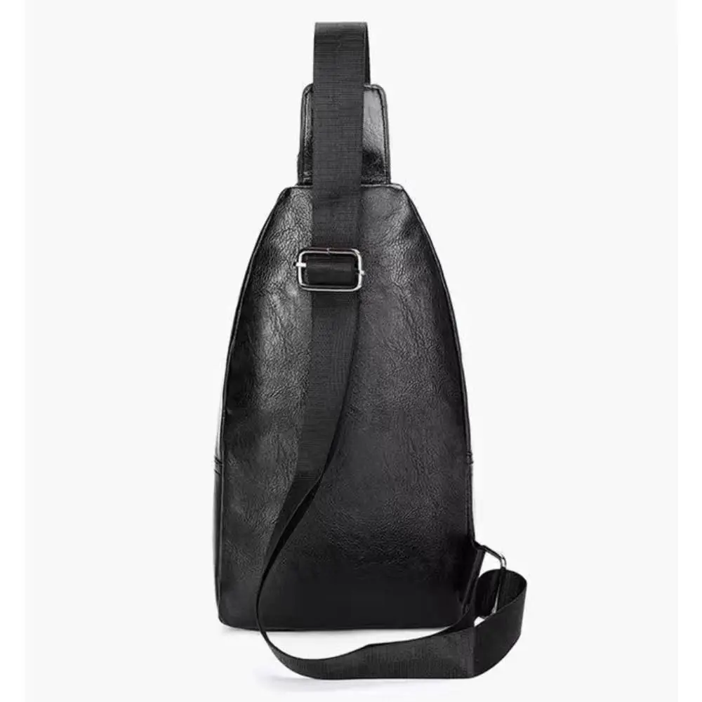 Bandolera de piel PU hombre con puerto para auriculares negro - imagen 2