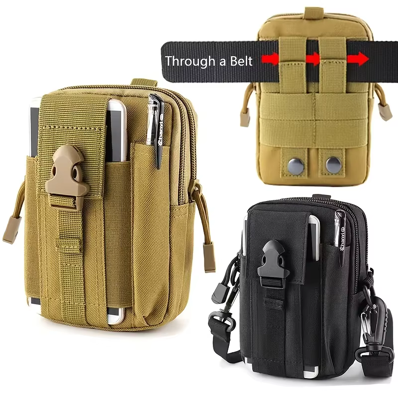 Bolsa Cintura Nylon Multifuncional para Móvil – D-Ring Hebilla Resorte