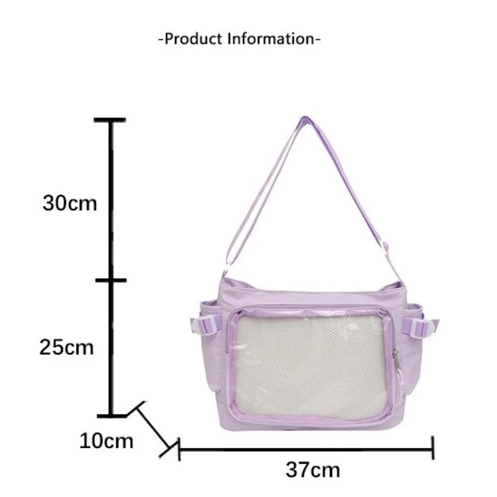 Bolso de hombro transparente gran capacidad lona estilo universitario - imagen 3