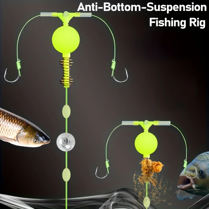 Anzuelos dobles luminosos con resorte inverso para lubina y carpa - imagen 2