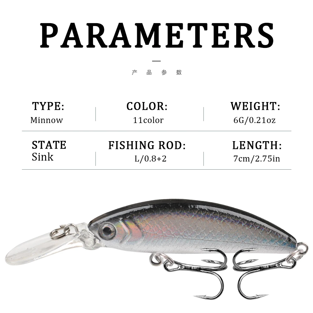 Crankbait Minnow Señuelo de Pesca para Lucio y Trucha - imagen 3