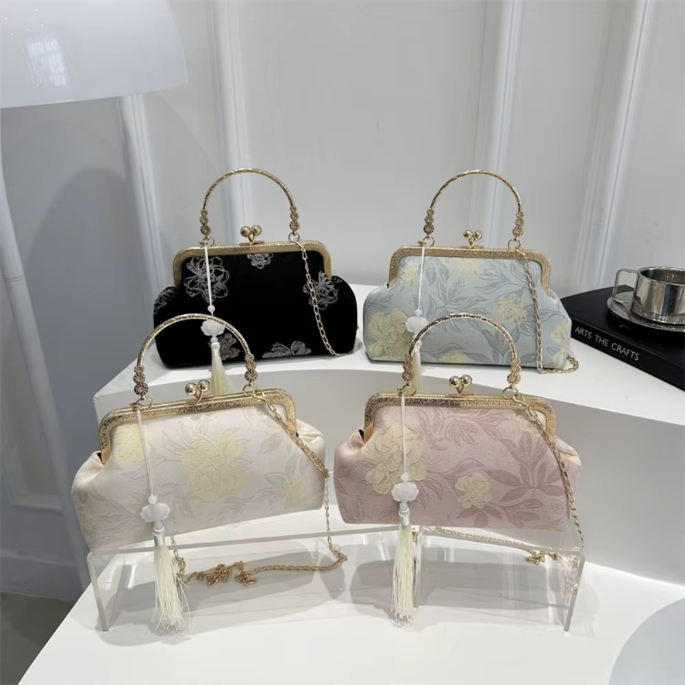 Bolso de hombro bordado retro cuadrado para mujer – Estilo chino en poliéster - imagen 2