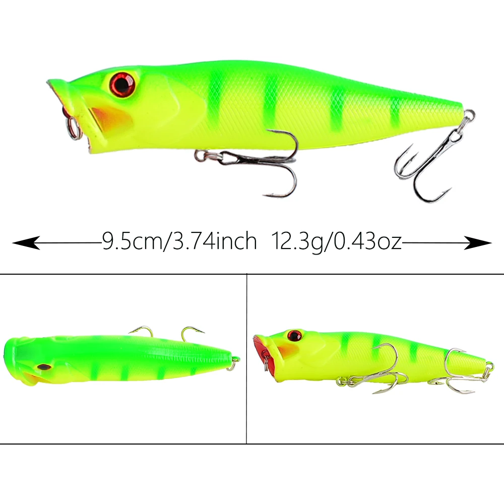 Señuelo Popper Crankbait Swimbait de plástico duro con ojos 3D - imagen 5