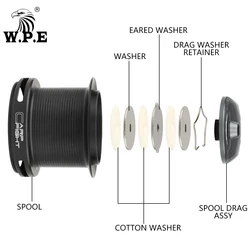 Carrete Spinning W.P.E. Fight 9000 – 9 rodamientos, ratio 4.4:1, cuerpo metálico