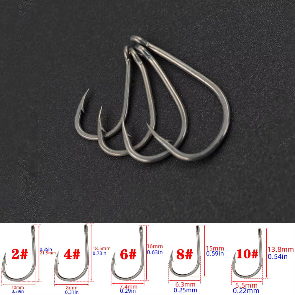Hirisi 8007 – Anzuelos de pesca con ojo y recubrimiento PTFE - imagen 2