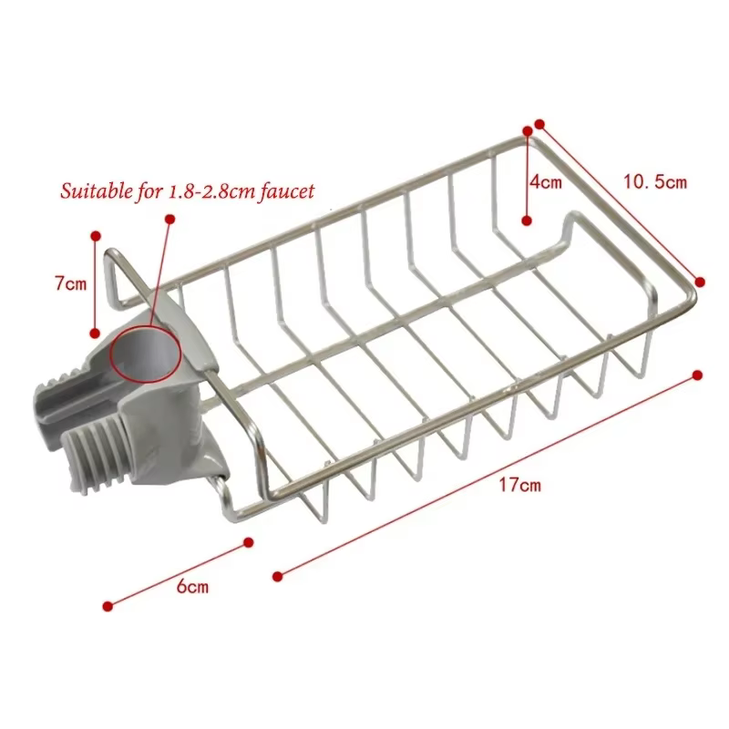 Organizador ajustable de fregadero de acero inoxidable para estropajos - imagen 2