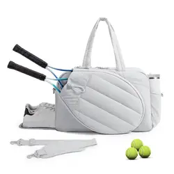 Bolsa de tenis gran capacidad ajustable con compartimento zapatos